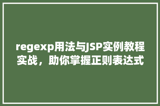 regexp用法与JSP实例教程实战，助你掌握正则表达式在JSP中的应用  第1张