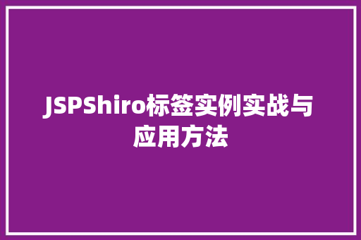 JSPShiro标签实例实战与应用方法