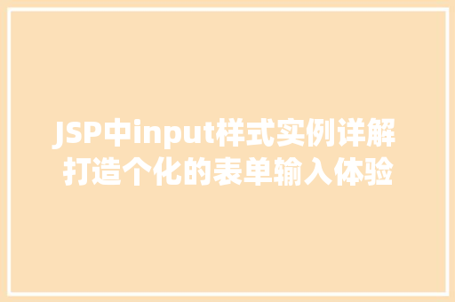 JSP中input样式实例详解打造个化的表单输入体验
