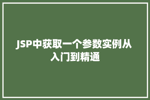 JSP中获取一个参数实例从入门到精通 第1张 JSP中获取一个参数实例从入门到精通 第1张
