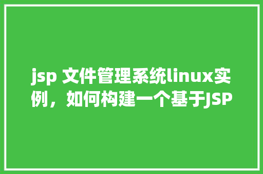 jsp 文件管理系统linux实例，如何构建一个基于JSP的文件管理系统Linux实例  第1张