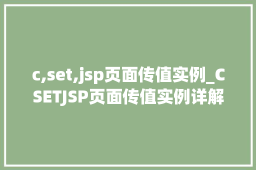 c,set,jsp页面传值实例_CSETJSP页面传值实例详解