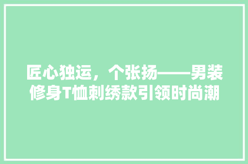 匠心独运，个张扬——男装修身T恤刺绣款引领时尚潮流