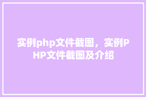 实例php文件截图，实例PHP文件截图及介绍