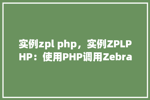 实例zpl php，实例ZPLPHP：使用PHP调用ZebraPrinter类打印条码标签