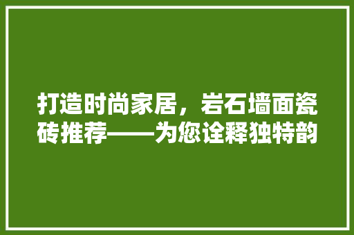 打造时尚家居，岩石墙面瓷砖推荐——为您诠释独特韵味