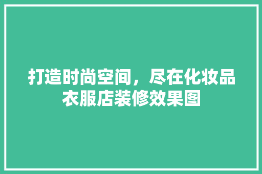 打造时尚空间,尽在化妆品衣服店装修效果图