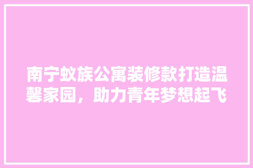 南宁蚁族公寓装修款打造温馨家园，助力青年梦想起飞