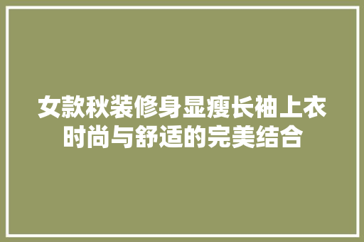 女款秋装修身显瘦长袖上衣时尚与舒适的完美结合