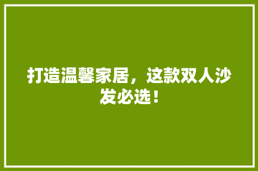 打造温馨家居，这款双人沙发必选！
