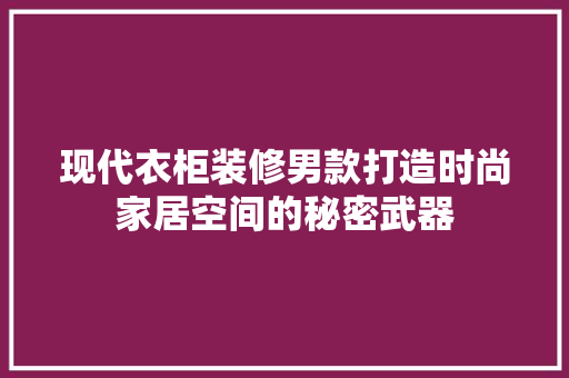 现代衣柜装修男款打造时尚家居空间的秘密武器