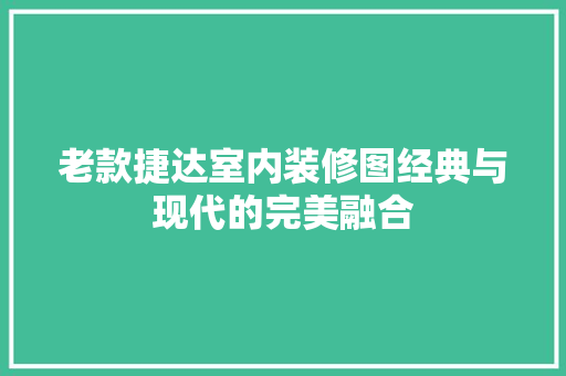 老款捷达室内装修图经典与现代的完美融合