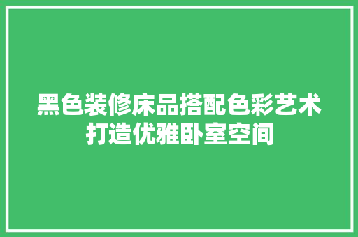黑色装修床品搭配色彩艺术打造优雅卧室空间 第1张 黑色装修床品搭配色彩艺术打造优雅卧室空间 第1张