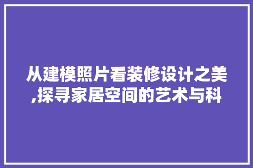从建模照片看装修设计之美,探寻家居空间的艺术与科学