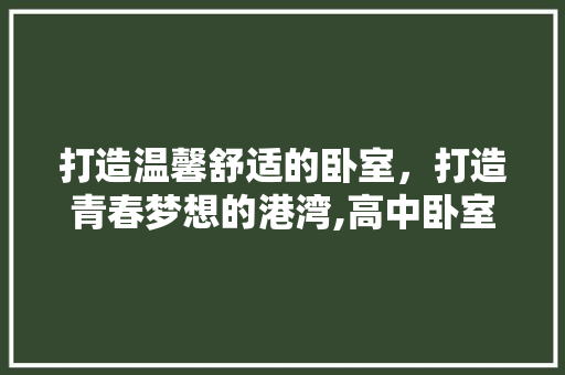 打造温馨舒适的卧室，打造青春梦想的港湾,高中卧室装修设计指南