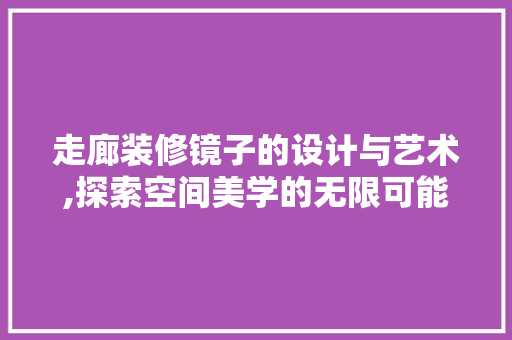 走廊装修镜子的设计与艺术,探索空间美学的无限可能