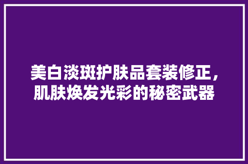 美白淡斑护肤品套装修正，肌肤焕发光彩的秘密武器