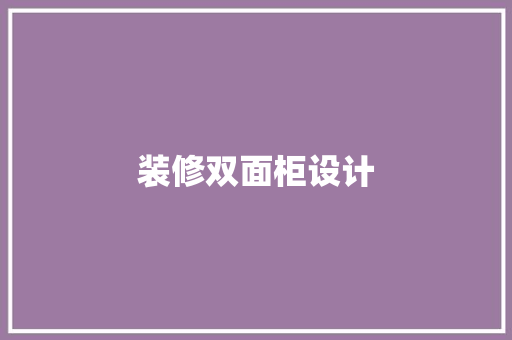 装修双面柜设计