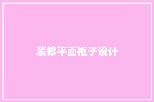 装修平面柜子设计