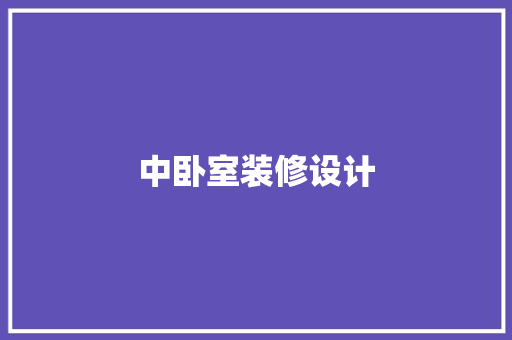 中卧室装修设计