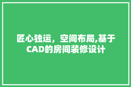 匠心独运，空间布局,基于CAD的房间装修设计