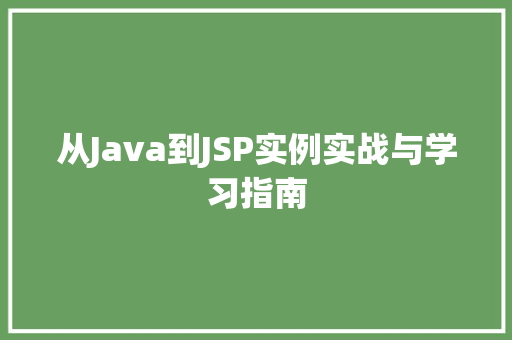 从Java到JSP实例实战与学习指南