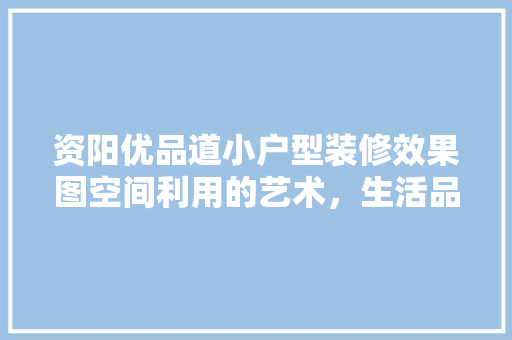 资阳优品道小户型装修效果图空间利用的艺术，生活品质的提升
