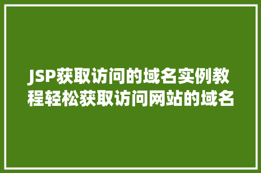 JSP获取访问的域名实例教程轻松获取访问网站的域名信息